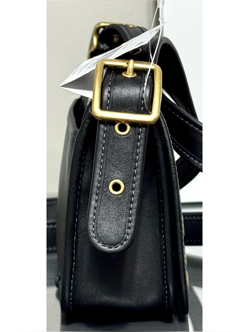 COACH Patricia Legacy BLACK Leather Crossbody Shoulder Bag 19 with Grommets - Picture 5 of 10